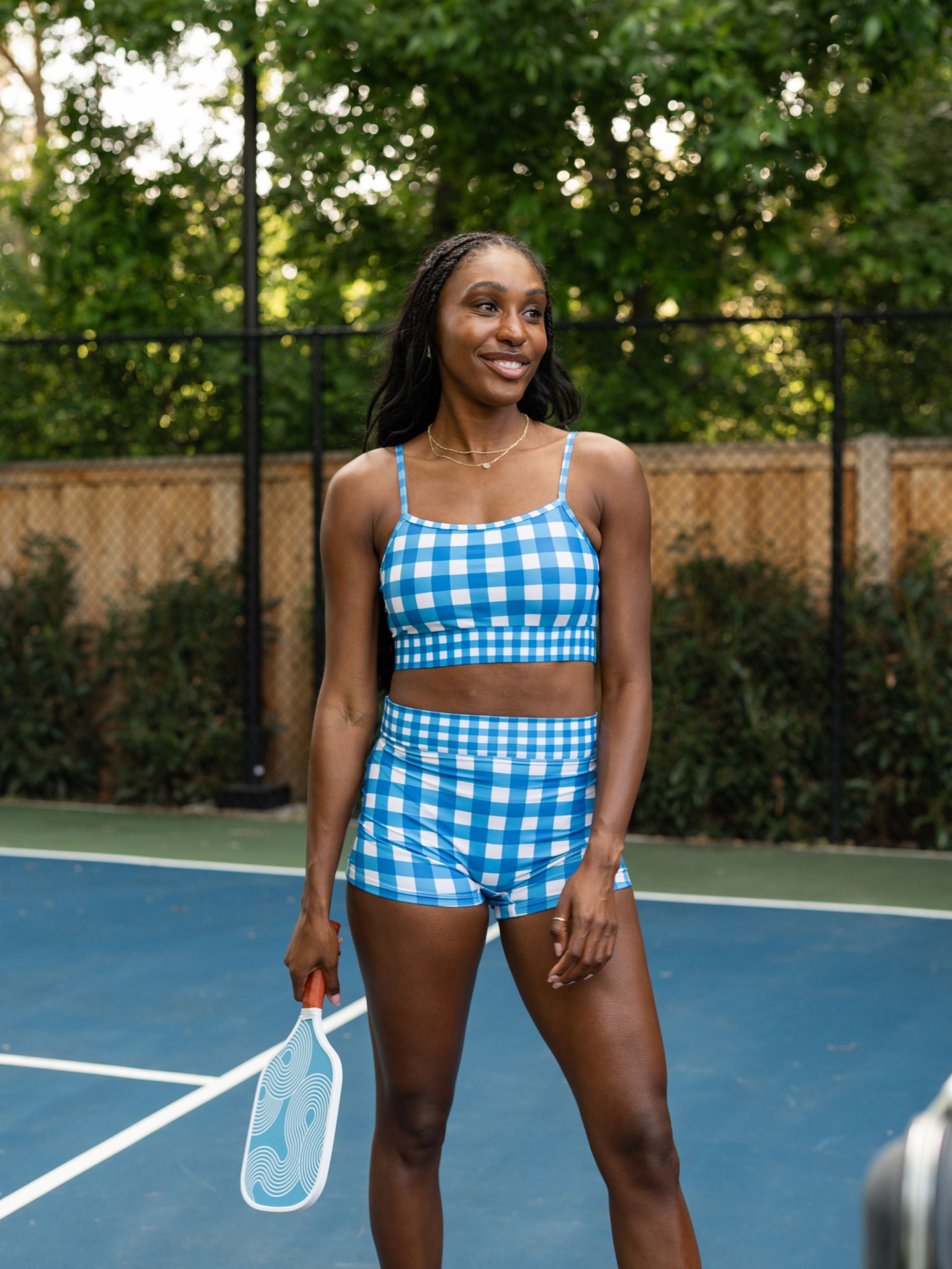 Blue Gingham Bralette