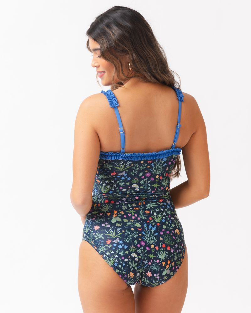 Forage Floral Ruffle-Strap One-Piece