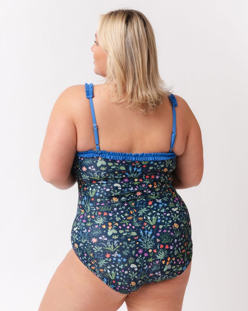 Forage Floral Ruffle-Strap One-Piece