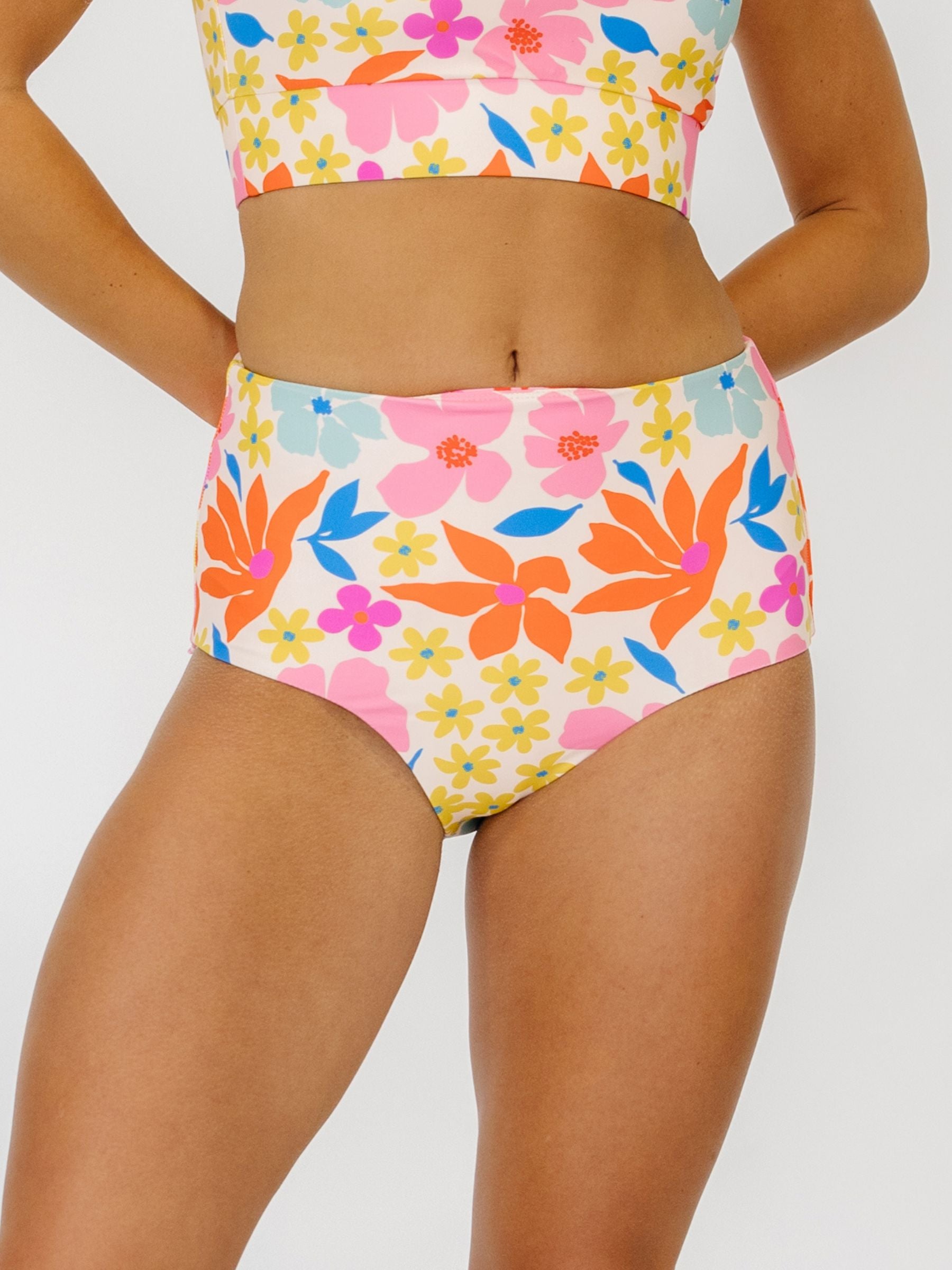Artsy Floral/ Scattered Floral Reversible Ultra High-Waist Bottom