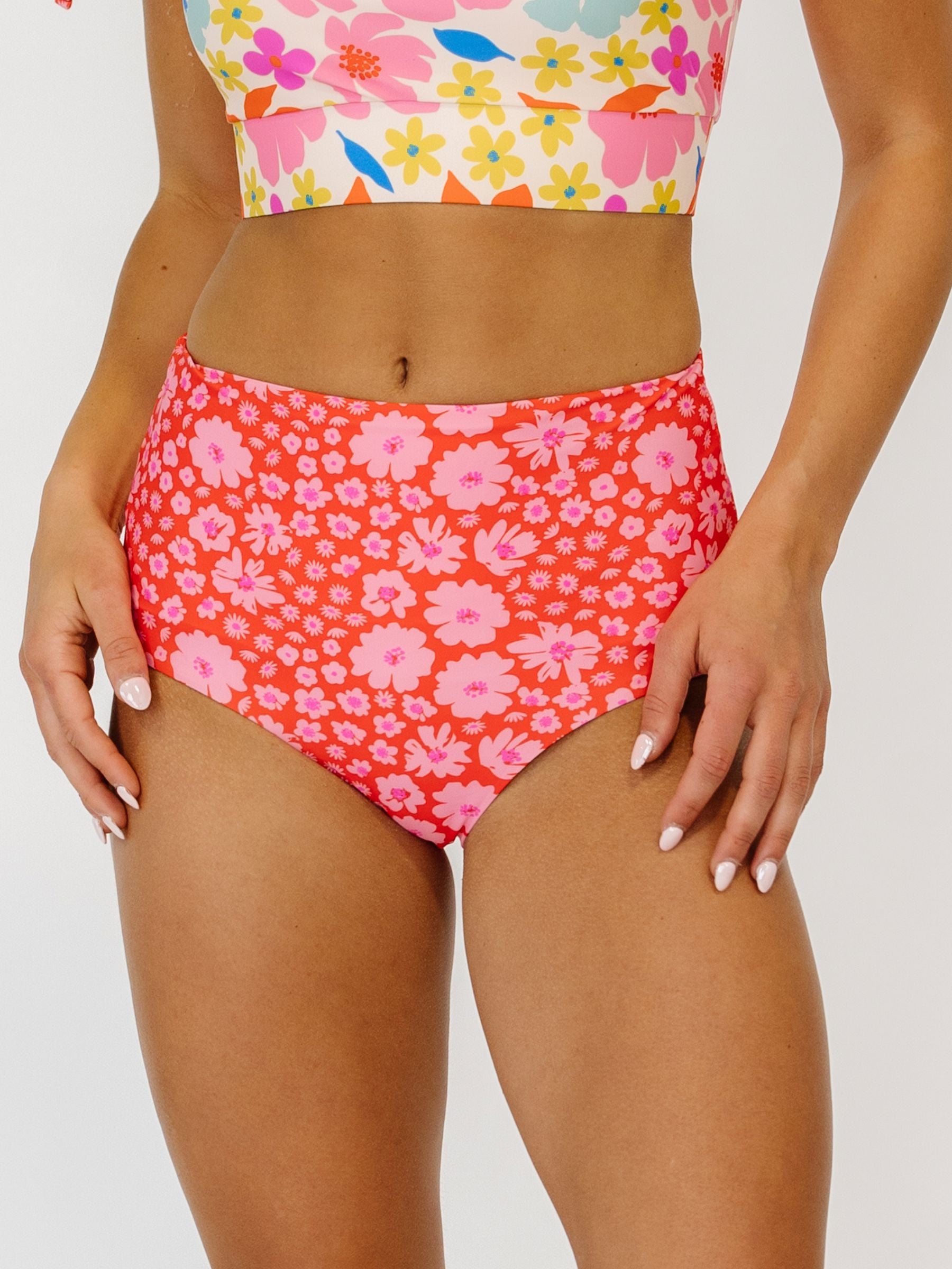 Artsy Floral/ Scattered Floral Reversible Ultra High-Waist Bottom