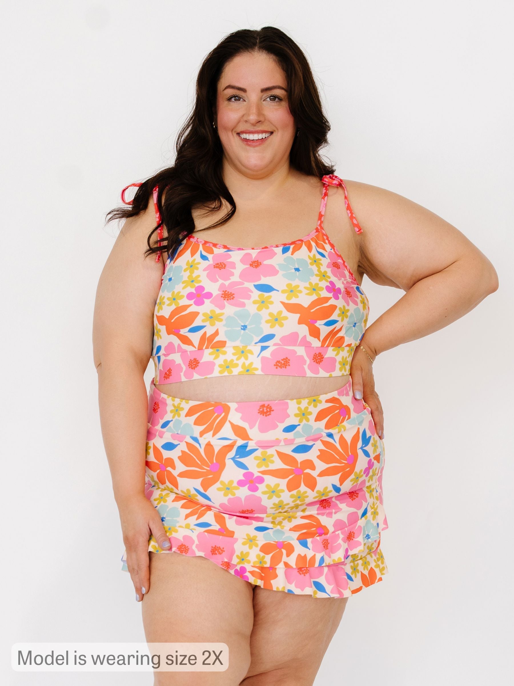 Artsy Floral Ruffle Skirt w/ Bottoms