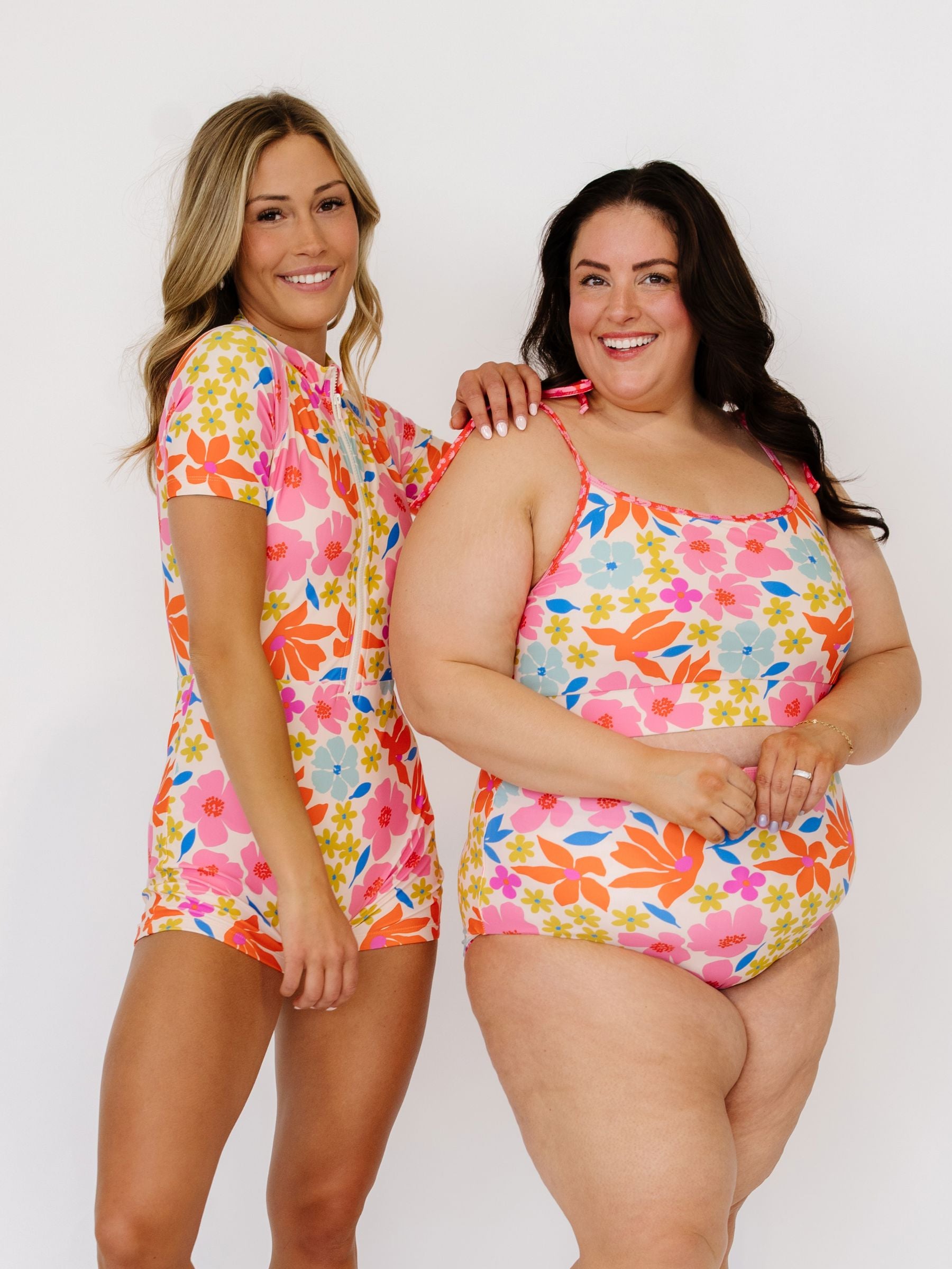 Artsy Floral Rash Guard One-Piece