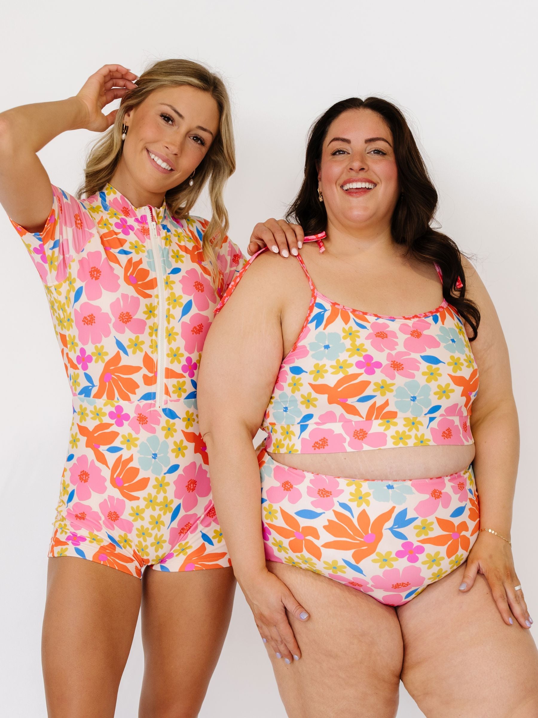Artsy Floral Rash Guard One-Piece