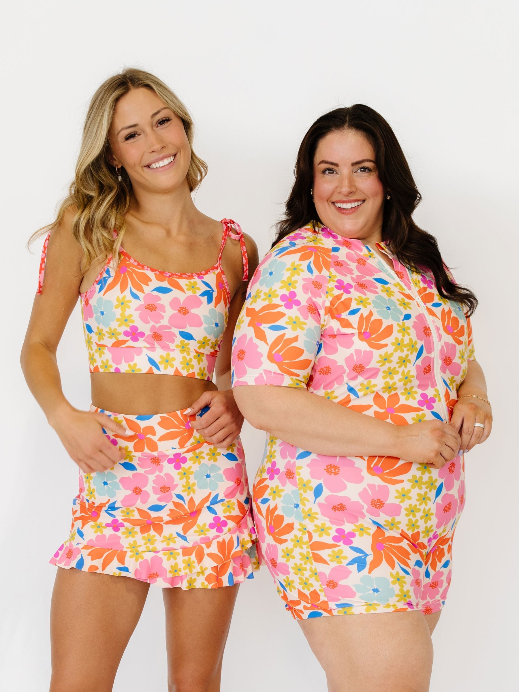 Artsy Floral Rash Guard One-Piece