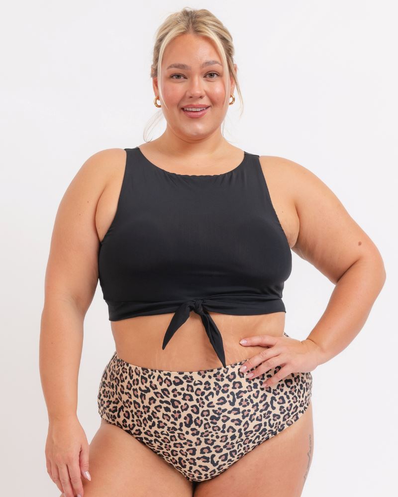 Black Knotted Crop Top