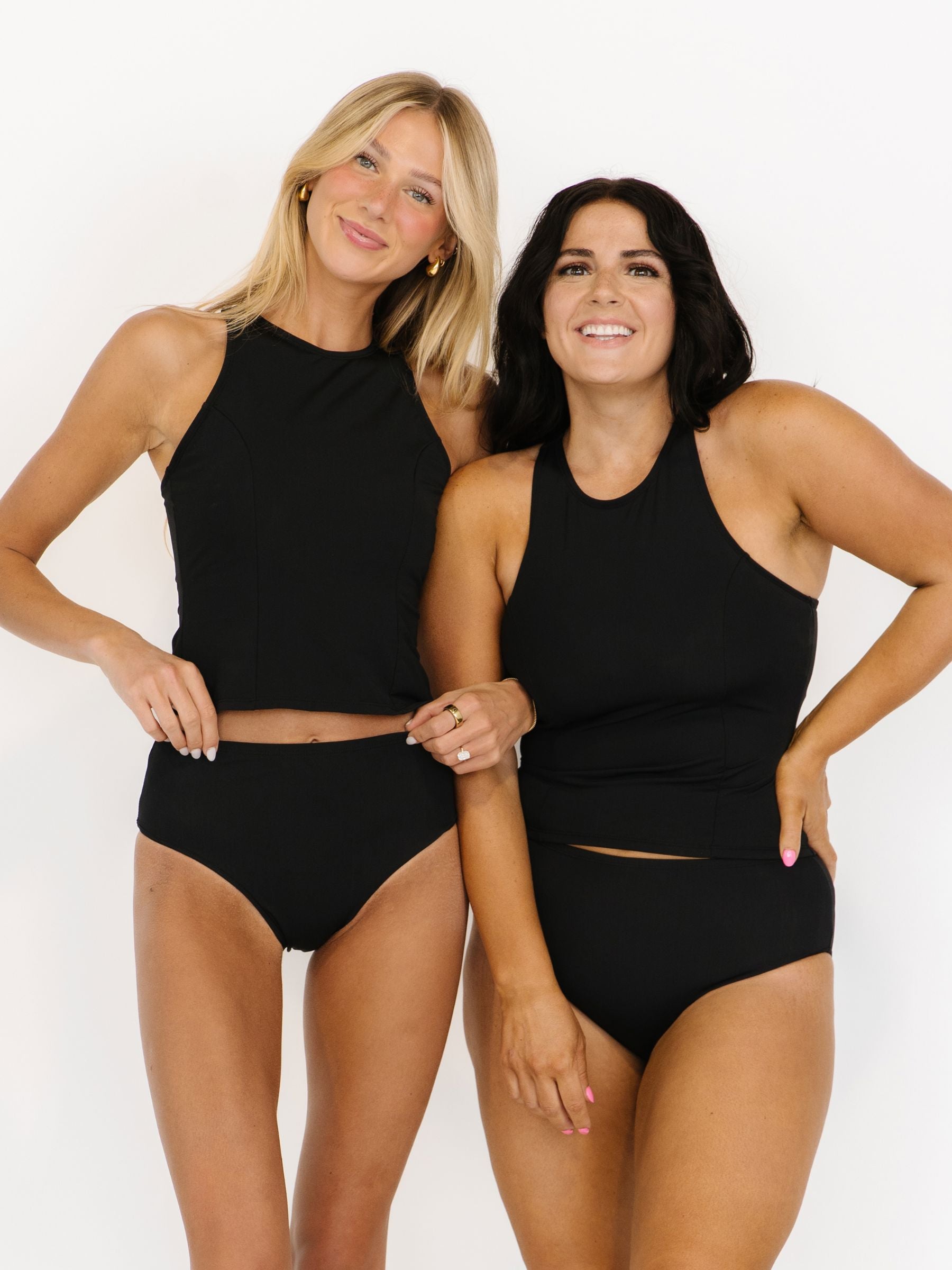 Black Racer-Back Tankini Top