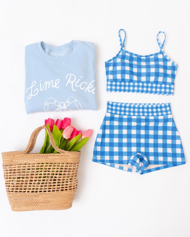 Blue Gingham Boy Short