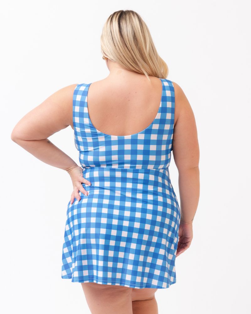 Blue Gingham Swim Dress