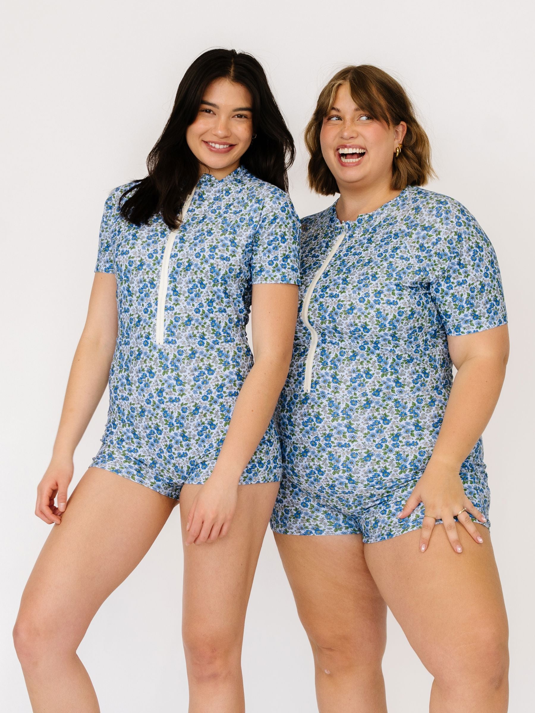 Cornflower Rash Guard One-Piece