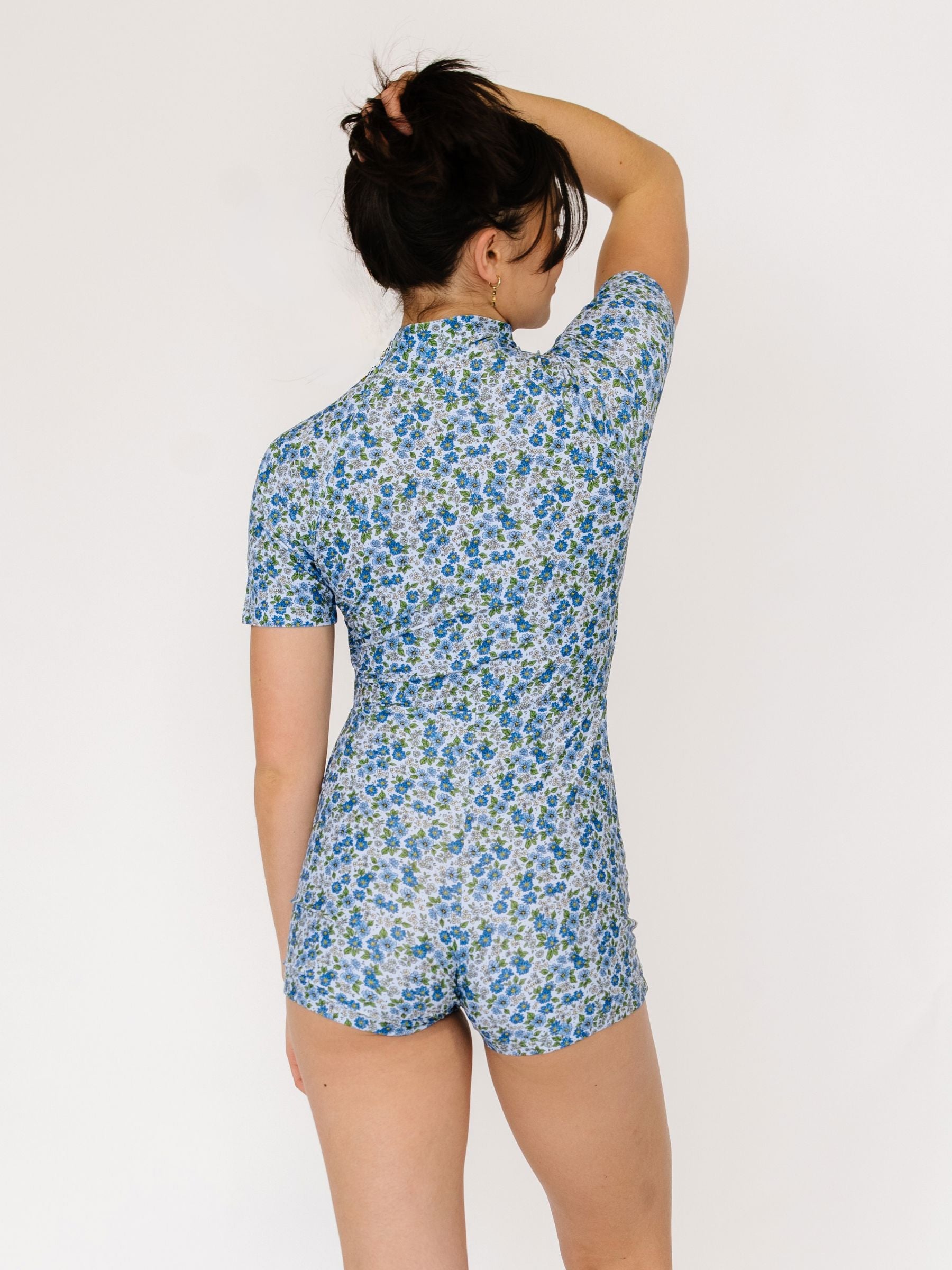 Cornflower Rash Guard One-Piece