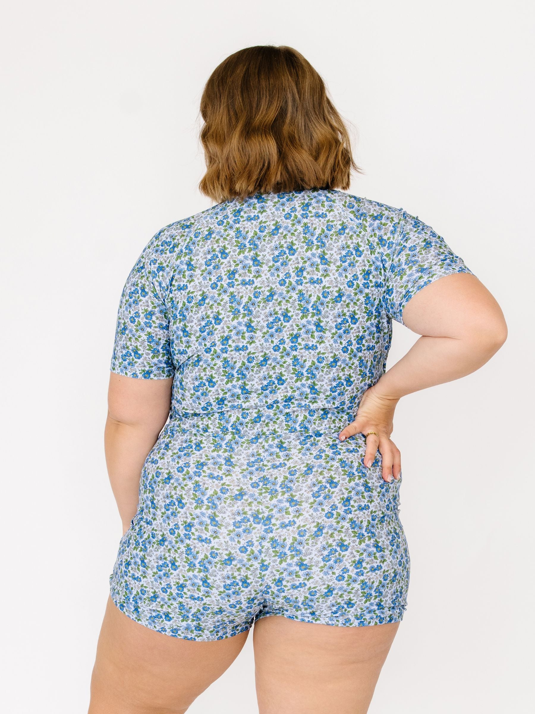 Cornflower Rash Guard One-Piece