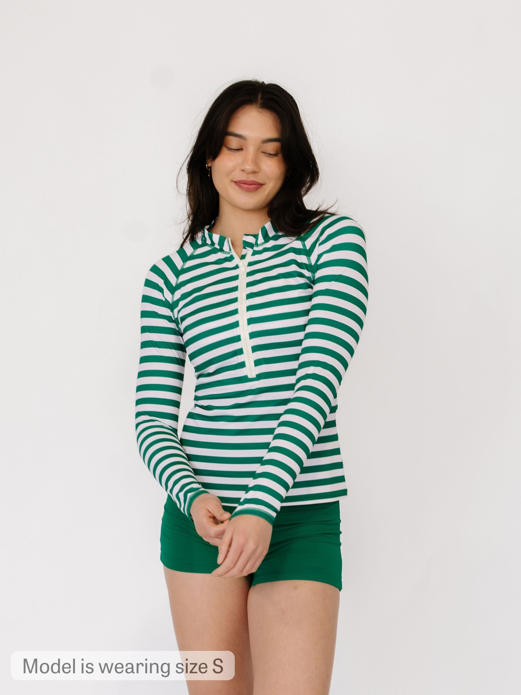 Emerald Stripe Rash Guard