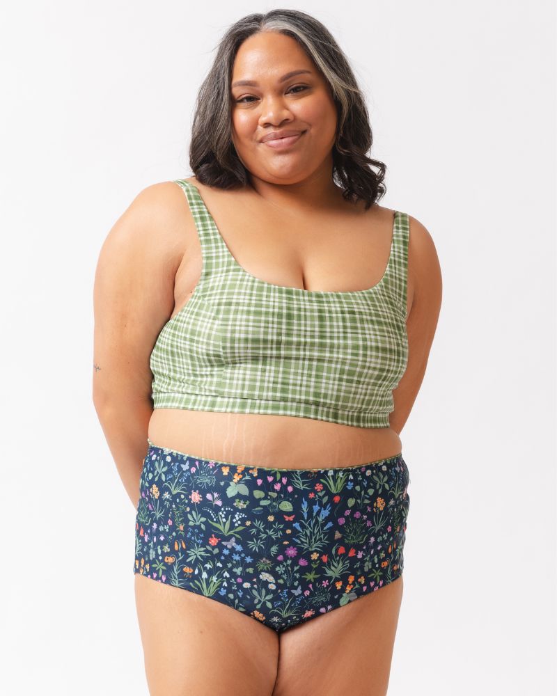 Forage Floral / Fern Gingham Reversible Ultra High-Waist Bottom