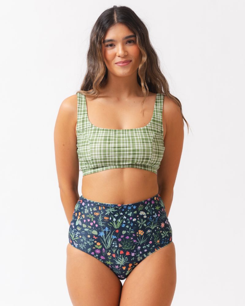 Forage Floral / Fern Gingham Reversible Ultra High-Waist Bottom