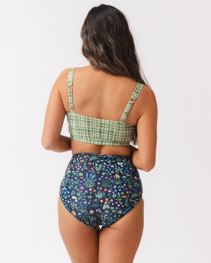 Forage Floral / Fern Gingham Reversible Ultra High-Waist Bottom