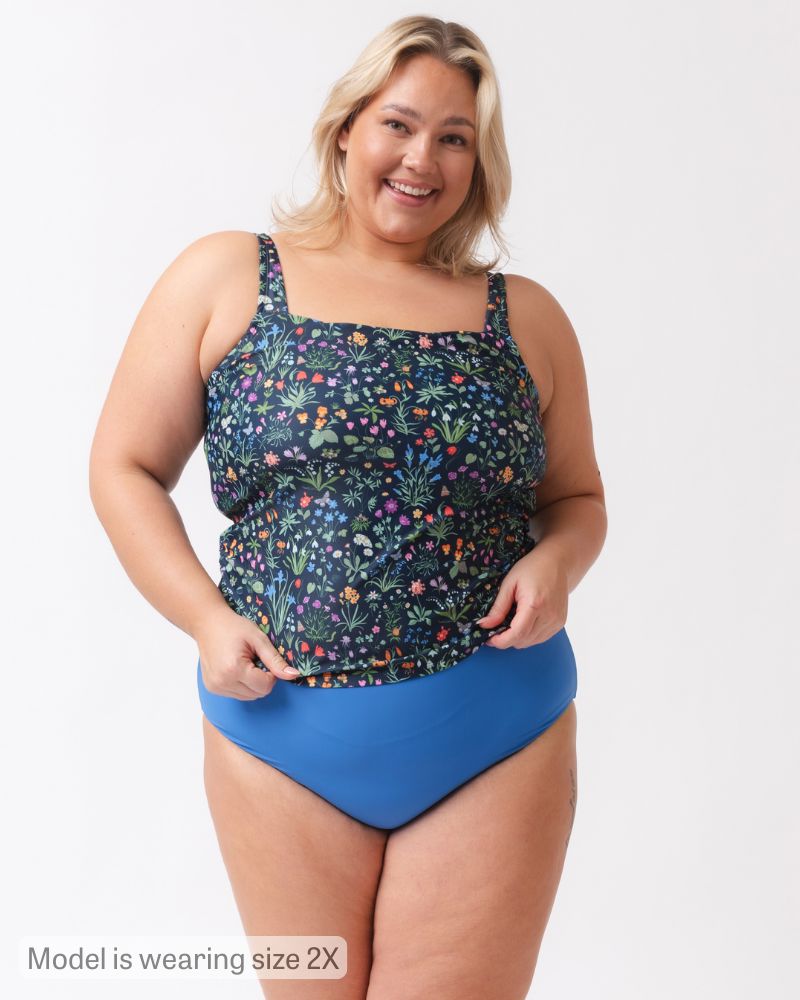 Forage Floral Square Neck Tankini Top