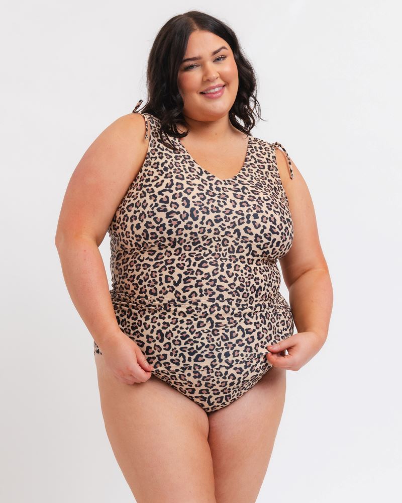 Cheetah V-Neck Tankini Top
