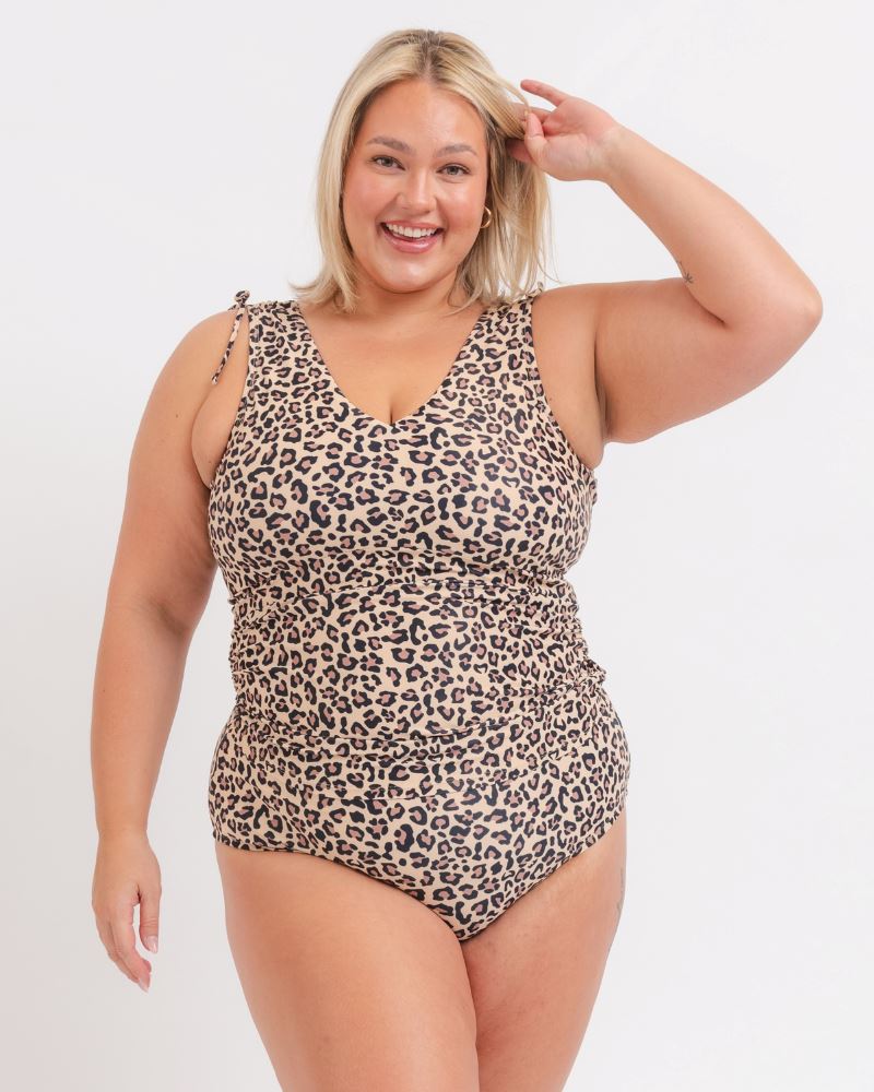Cheetah V-Neck Tankini Top
