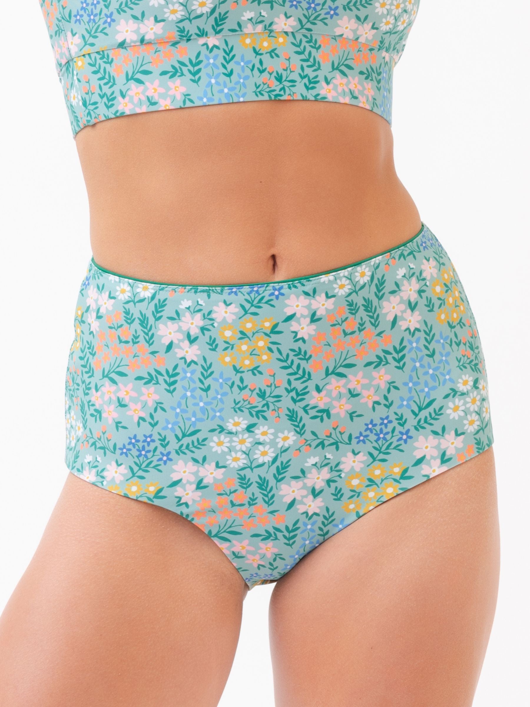 Little Meadow / Emerald Reversible Ultra High-Waist Bottom