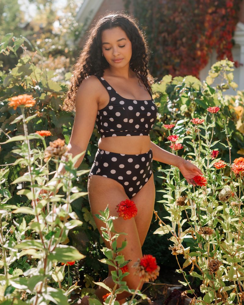 Retro Dot Mid-Waist Bottom