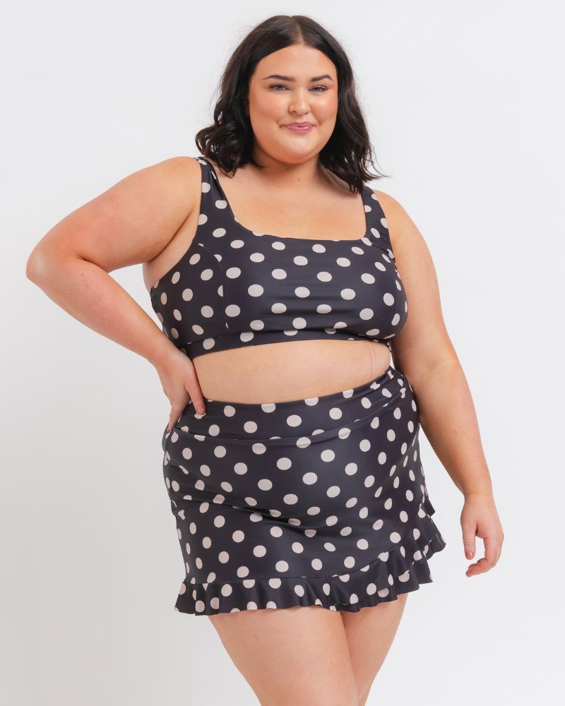 Retro Dot Ruffle Skirt w/ Bottoms