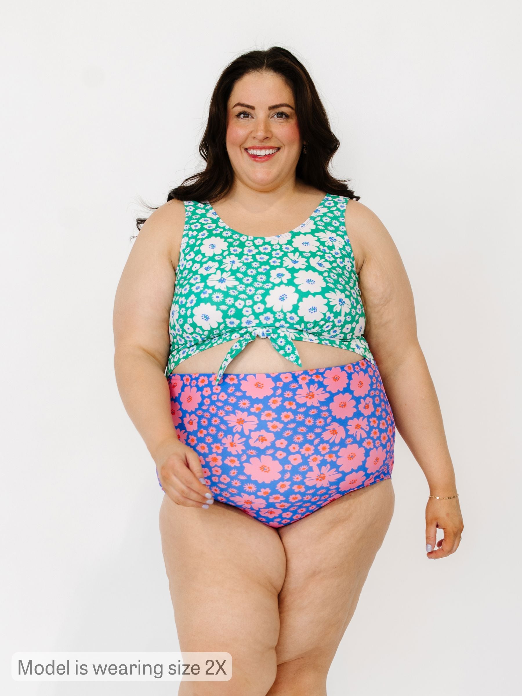 Scattered Floral Knotted One-Piece