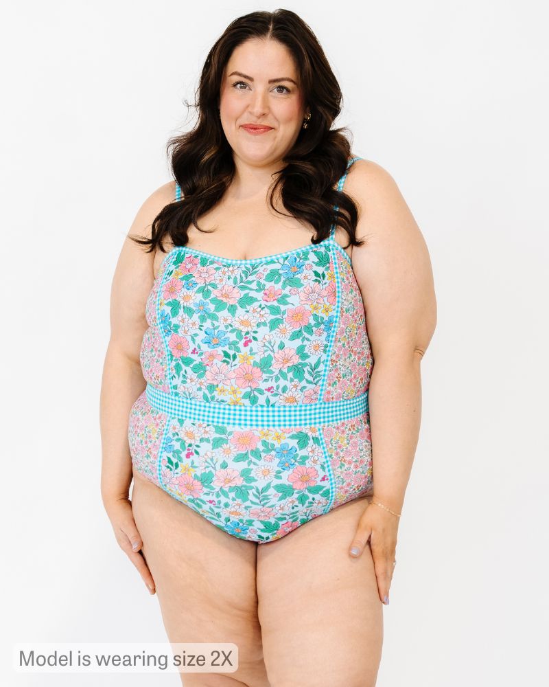Trellis Floral Classic One-Piece