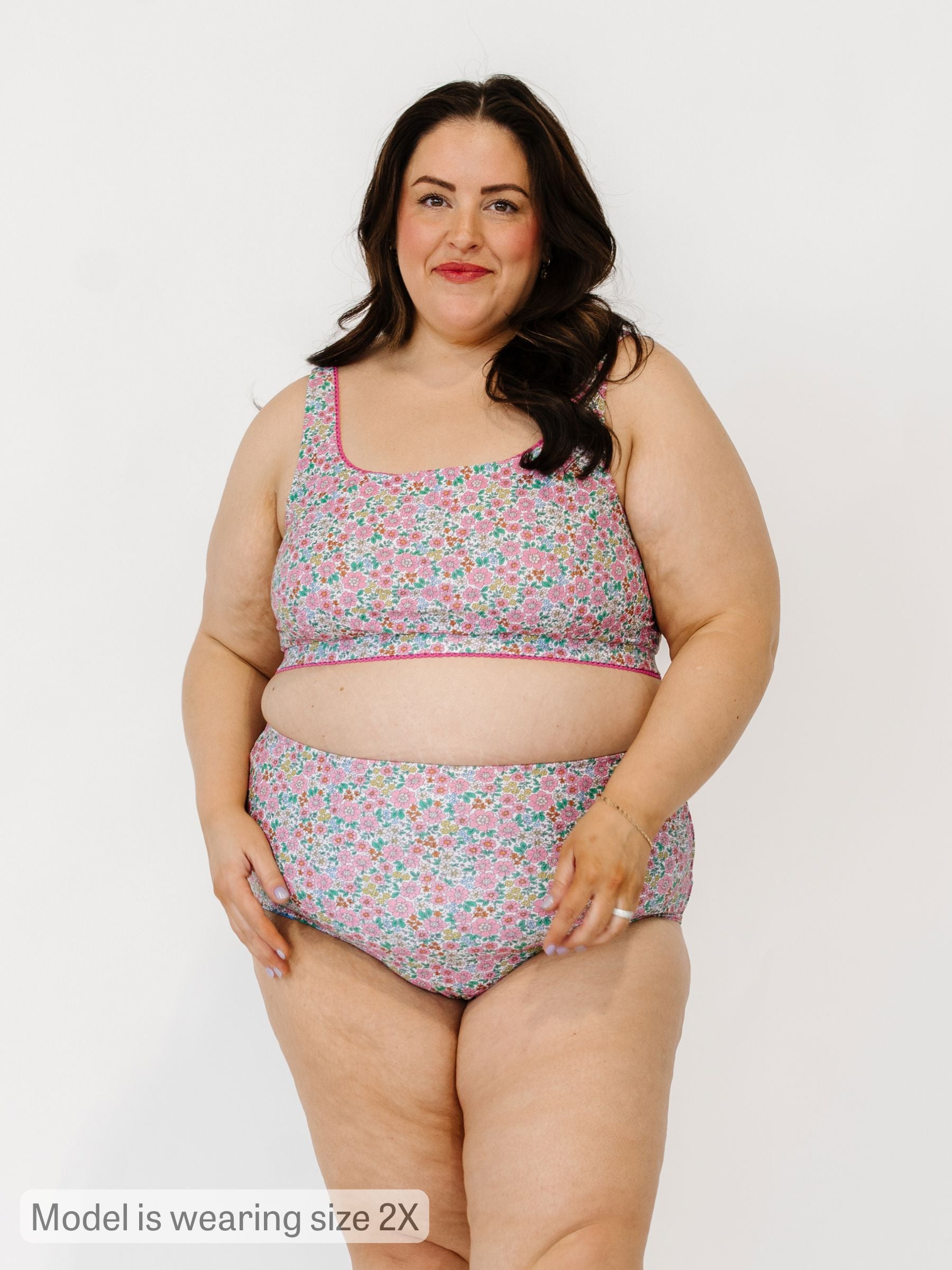 Whimsy Floral / Trellis Floral Reversible Ultra High-Waist Bottom