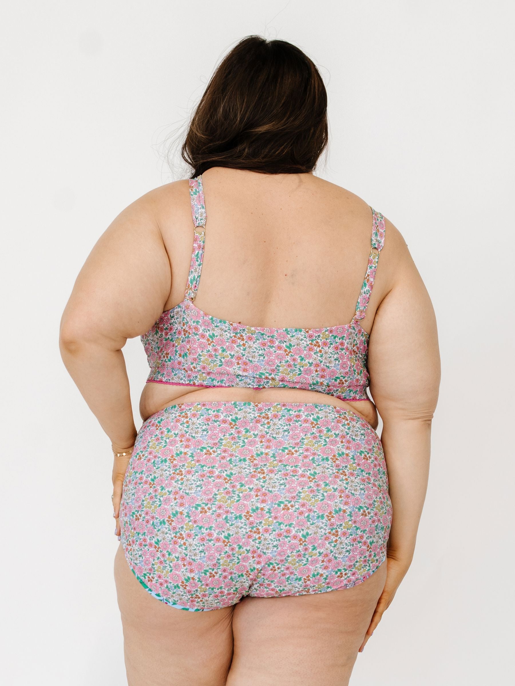 Whimsy Floral / Trellis Floral Reversible Ultra High-Waist Bottom