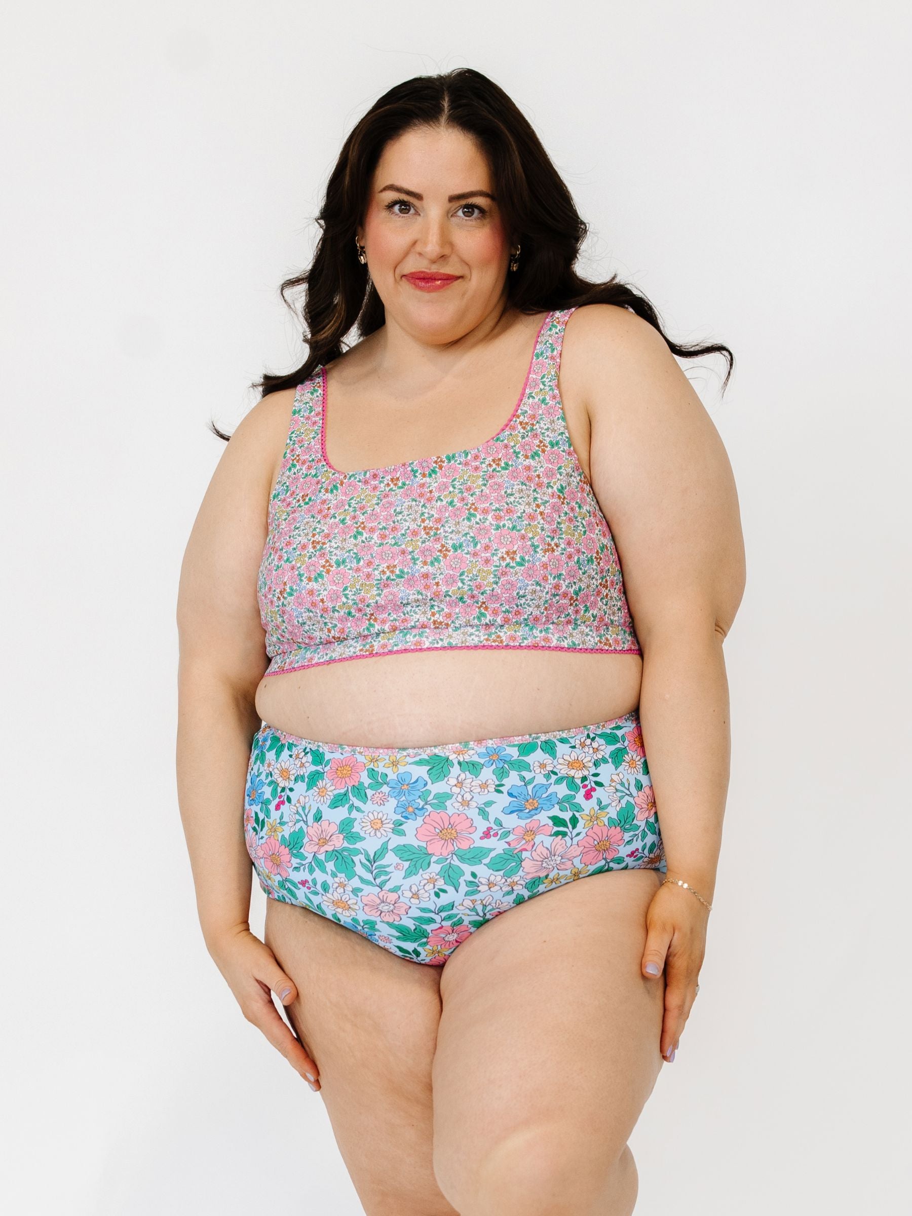 Whimsy Floral / Trellis Floral Reversible Ultra High-Waist Bottom