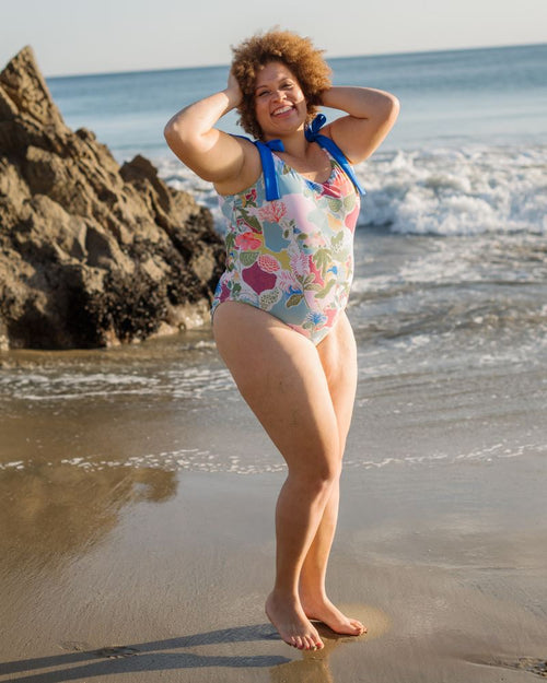 ONE SHOULDER TIE ONE PIECE SUNLIGHT SYMPHONY