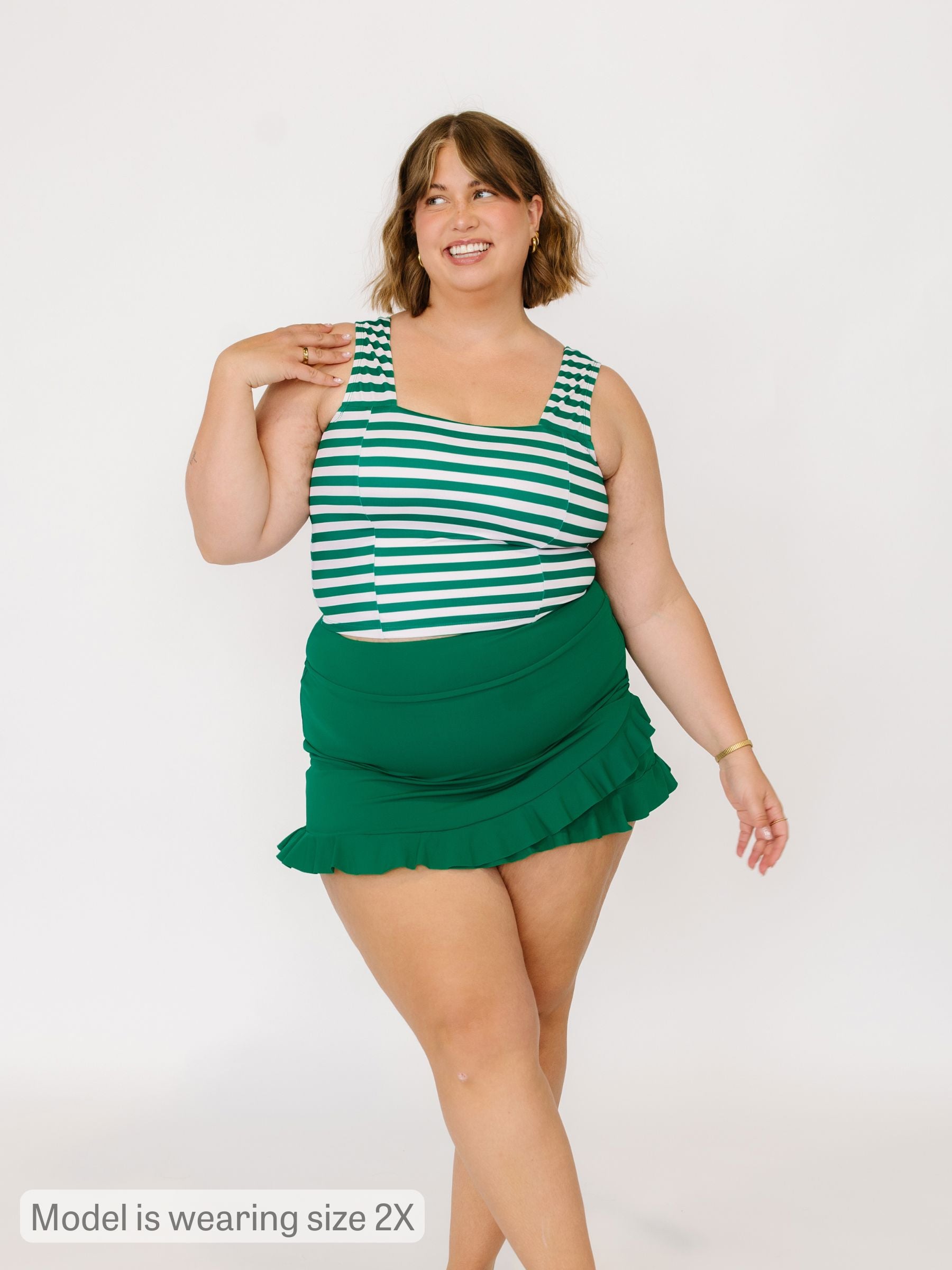 Emerald Ruffle Skirt w/ Bottoms